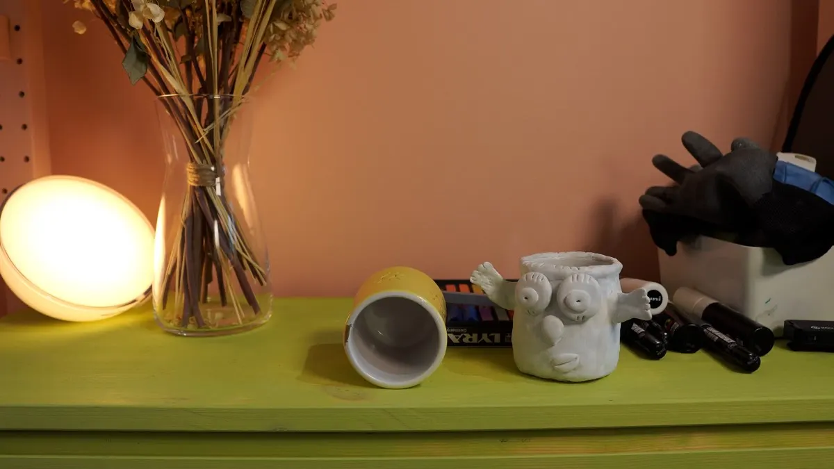 A yogurt pot waiting to become a creature